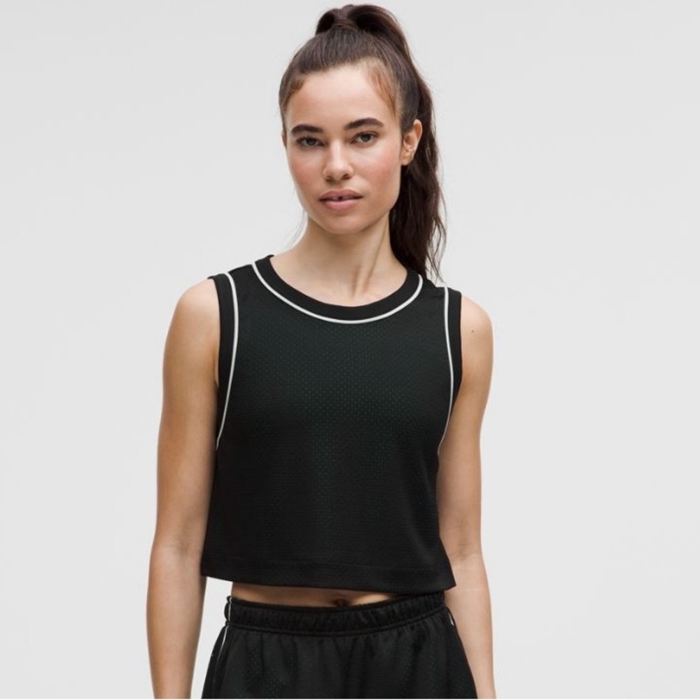 Lululemon Double Layered Mesh Reversible Tank Top Black Green